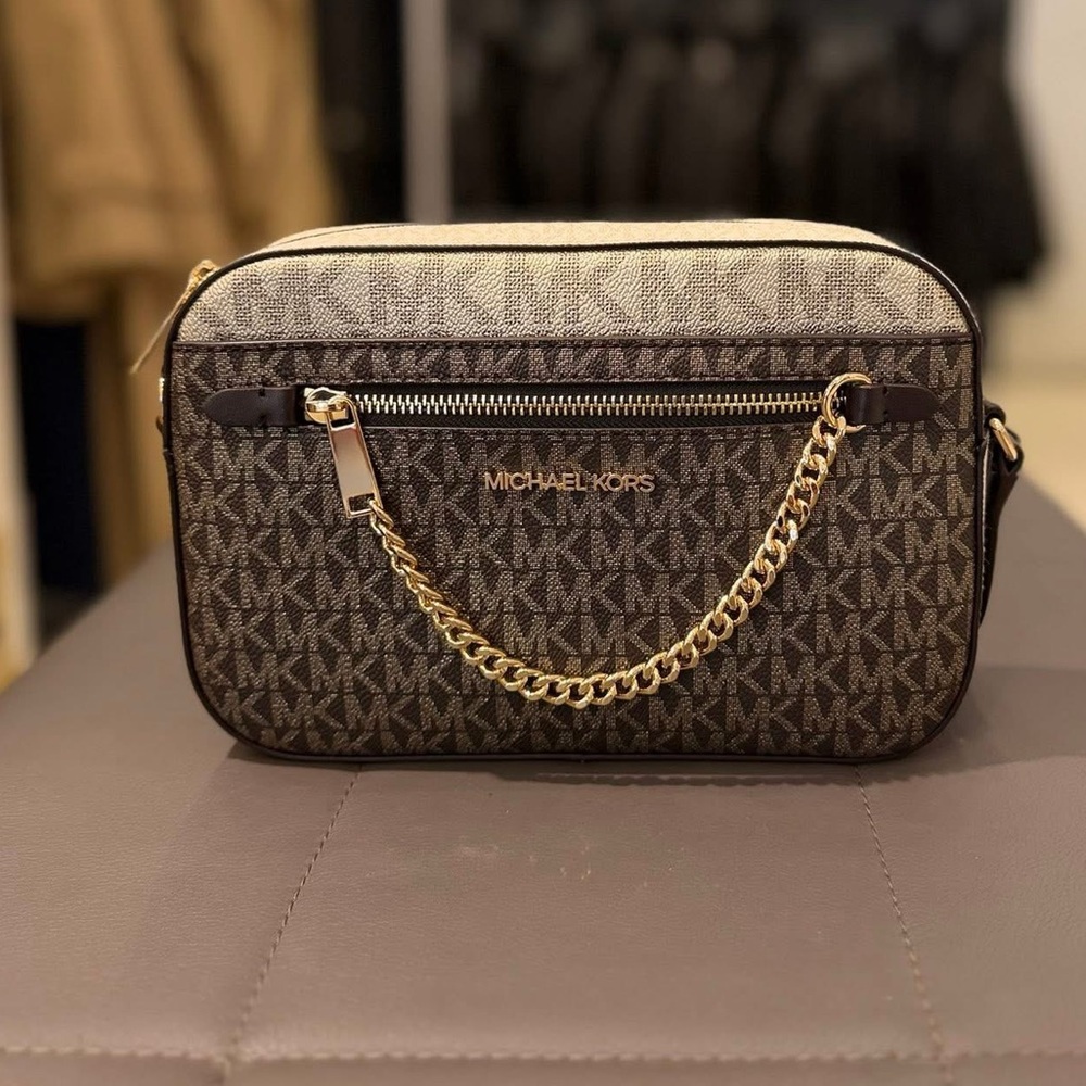 Michael Kors Metallic Brown EW Crossbody Bag